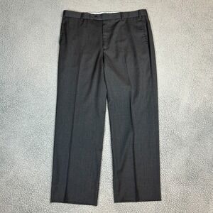 Zanella Men's Ethan 100% Lana Wool Italy‎ Dress Pants 38 Gray Pleated Cuffed